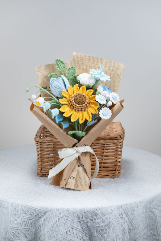 Blue Sunflower Bouquet