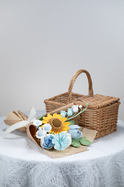 Blue Sunflower Bouquet