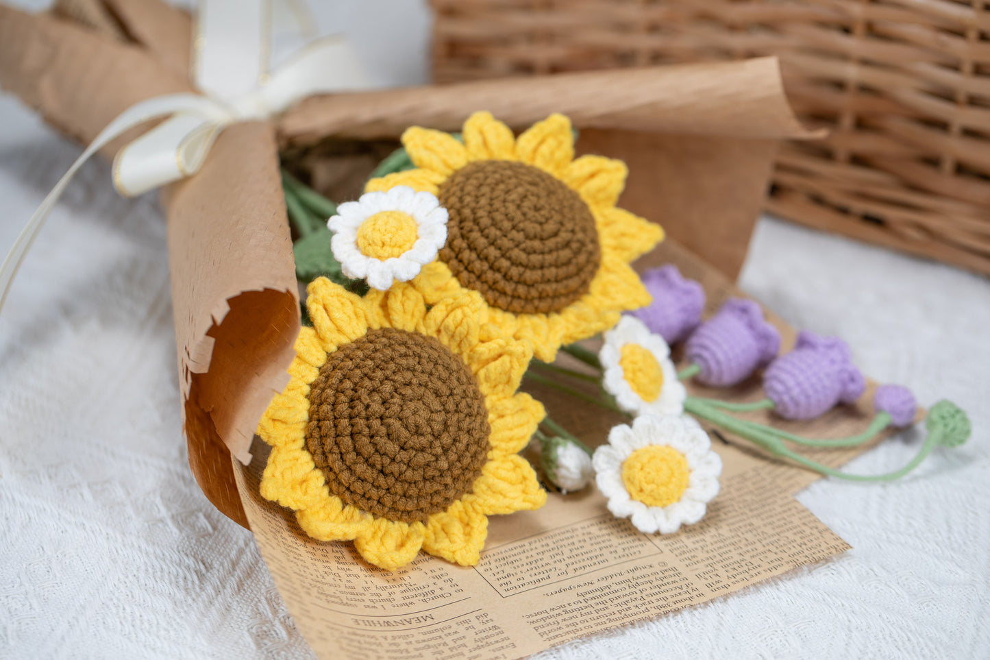 Small Sunflower with Lily of the Valley Bouquet