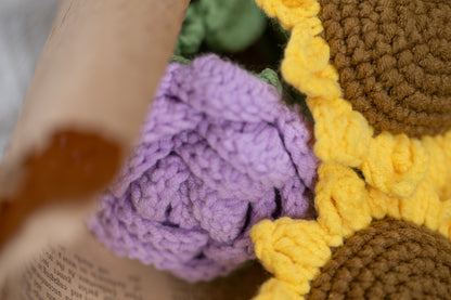 Small Sunflower with White Lily Bouquet