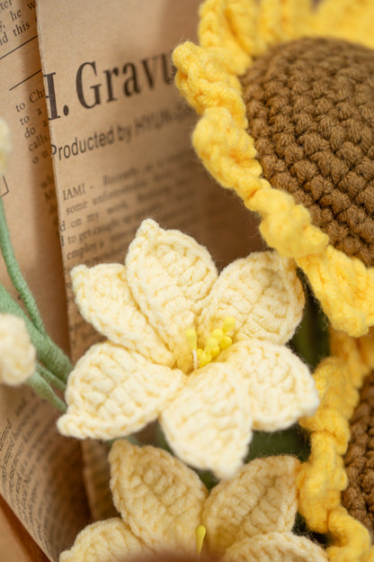 Small Sunflower with Yellow Lily Bouquet