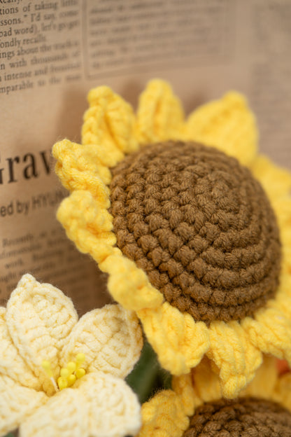 Small Sunflower with Yellow Lily Bouquet