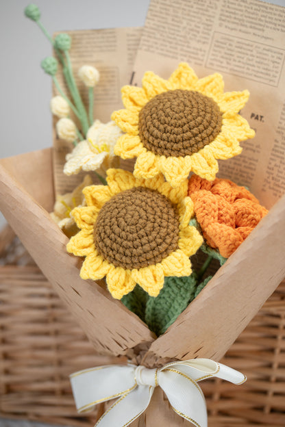 Small Sunflower with Yellow Lily Bouquet