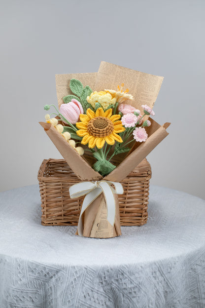 Yellow/Pink Sunflower Bouquet