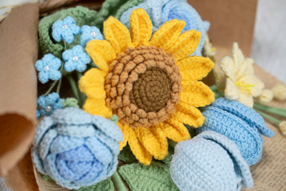Blue Sunflower with Lily Bouquet