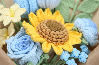 Blue Sunflower with Lily Bouquet
