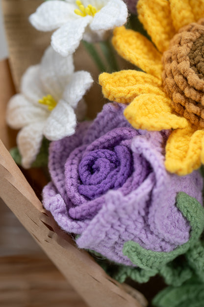 Purple Sunflower with Lily Bouquet