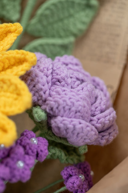 Purple Sunflower with Lily Bouquet