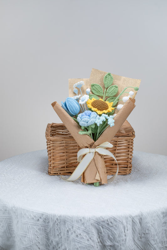 Small Blue Sunflower Bouquet