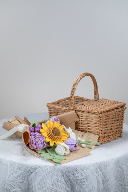 Purple Sunflower with Lily Bouquet
