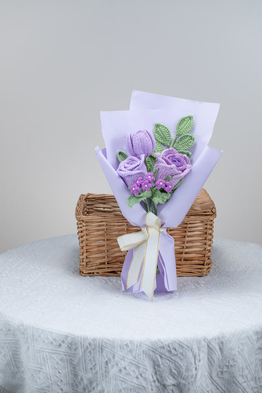 Purple Rose with Tulip Bouquet