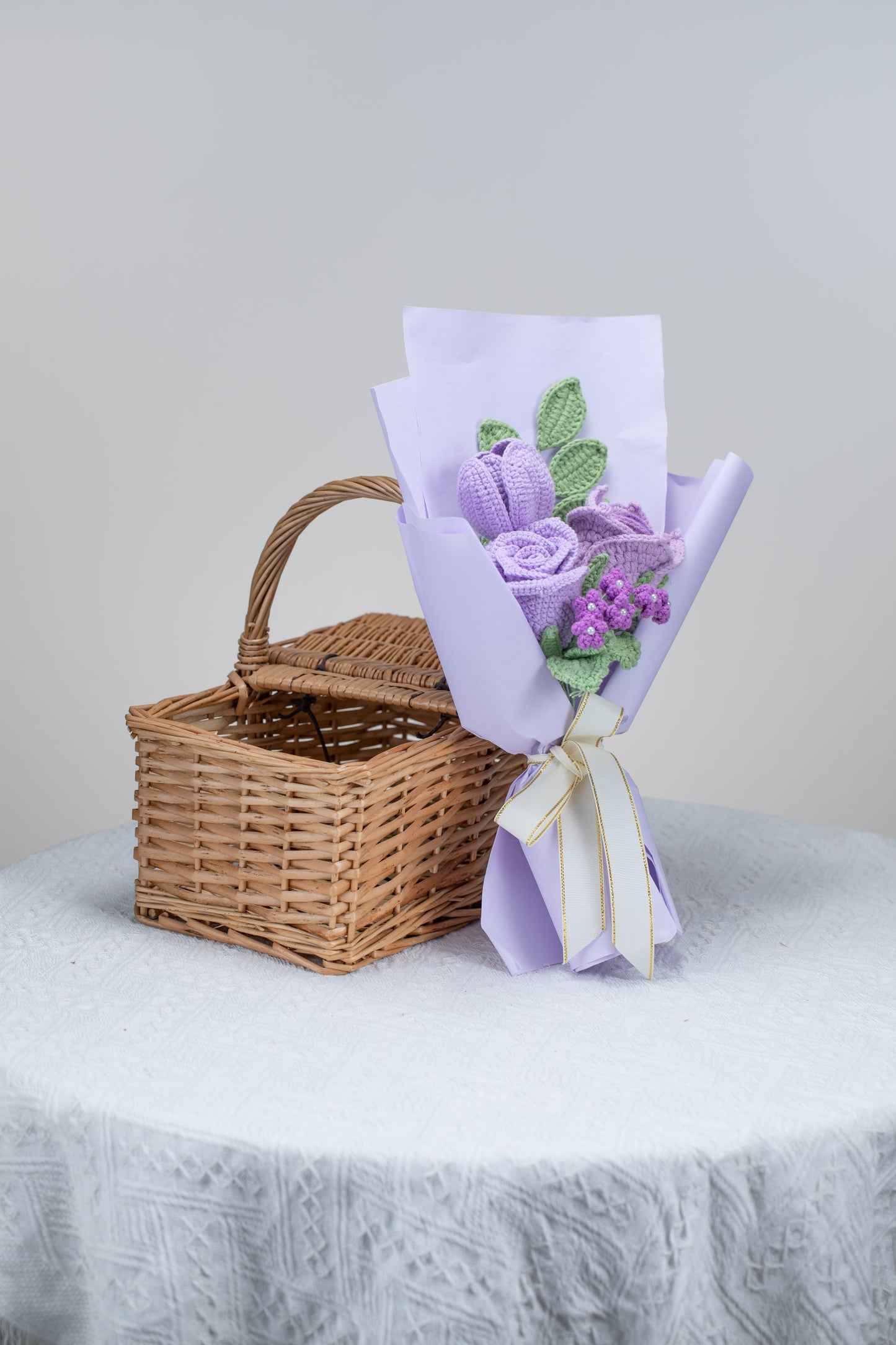 Purple Rose with Tulip Bouquet