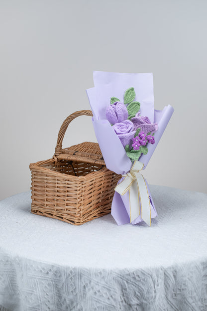 Purple Rose with Tulip Bouquet