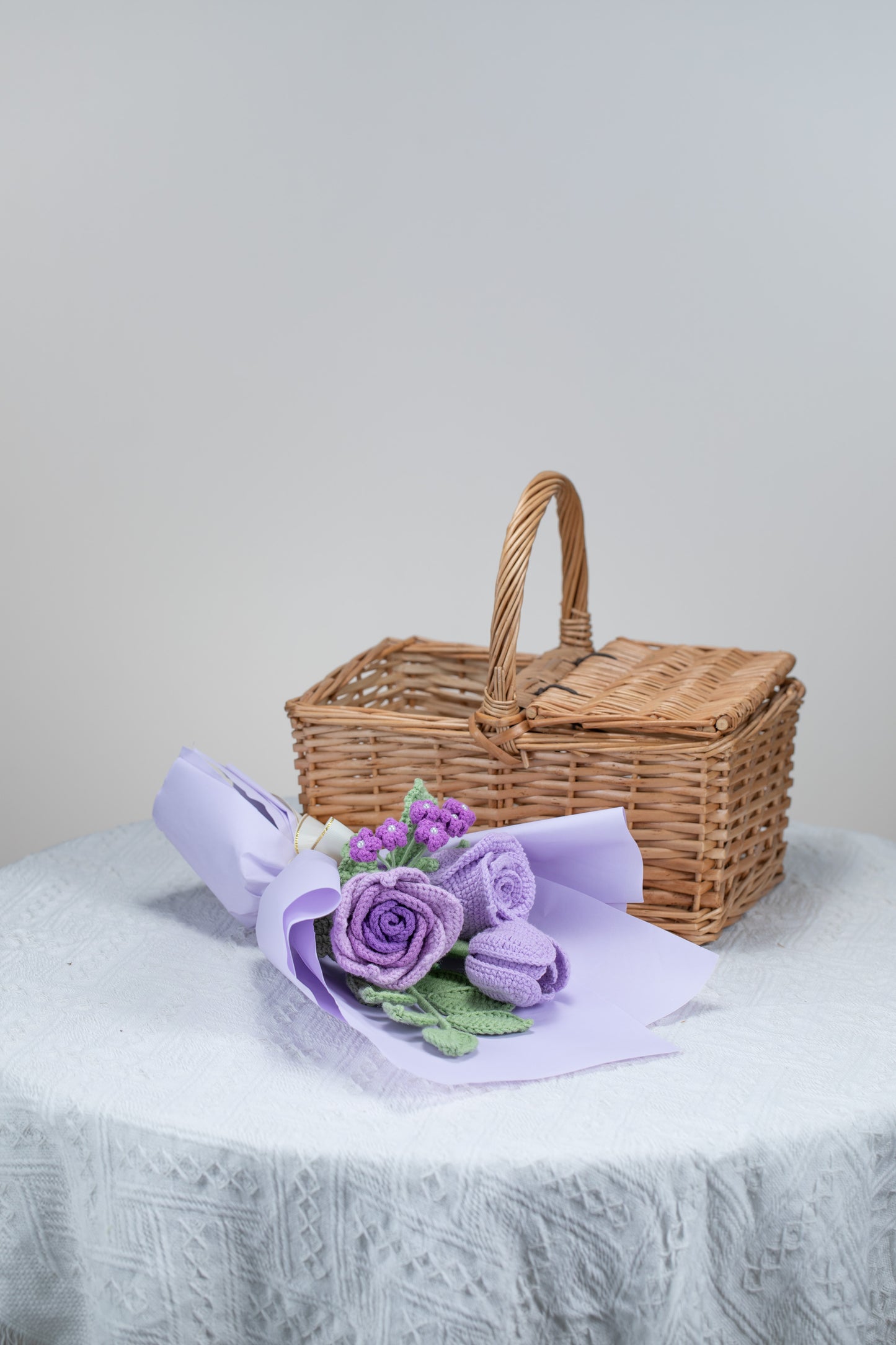 Purple Rose with Tulip Bouquet