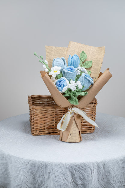 Blue Rose with Lily Bouquet
