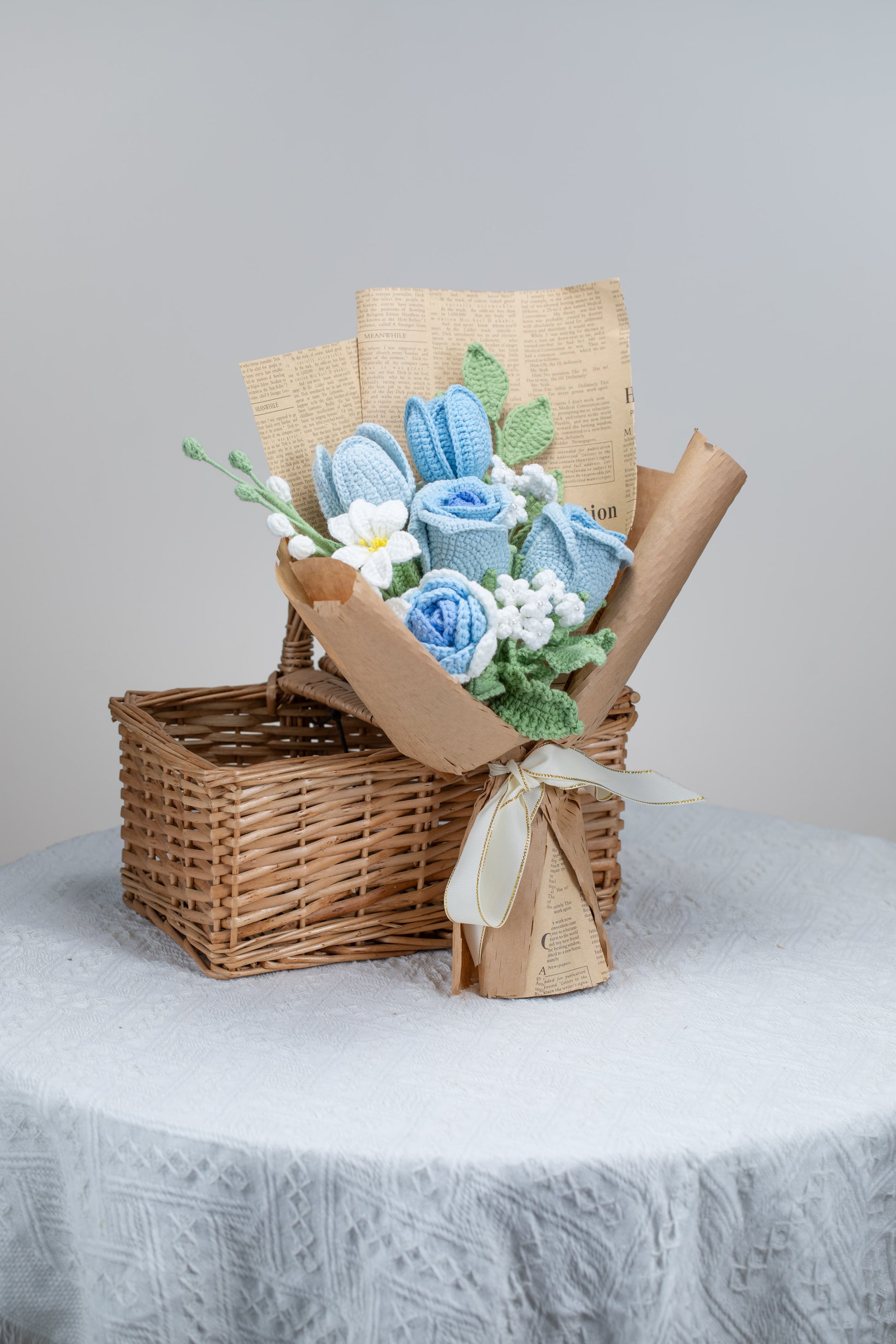 blue lily flower bouquet Blue Rose with Lily Bouquet – A.M. Flora