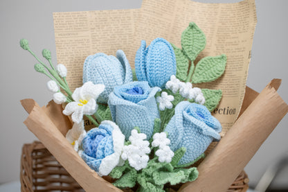 Blue Rose with Lily Bouquet