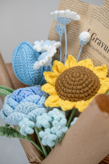 Small Blue Sunflower Bouquet