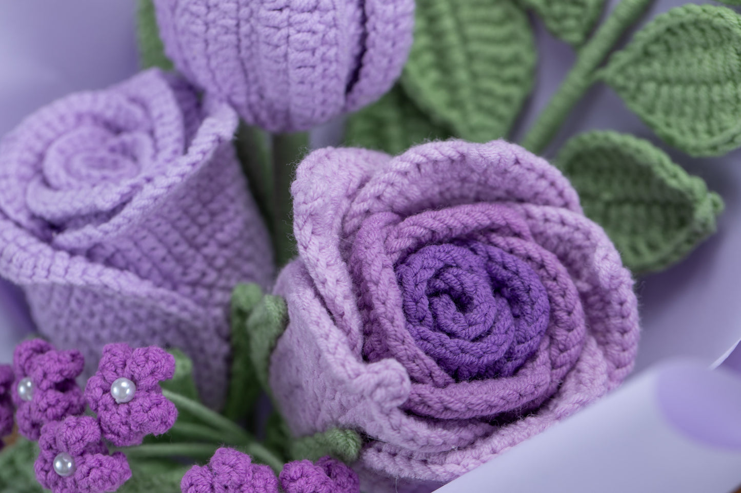 Purple Rose with Tulip Bouquet