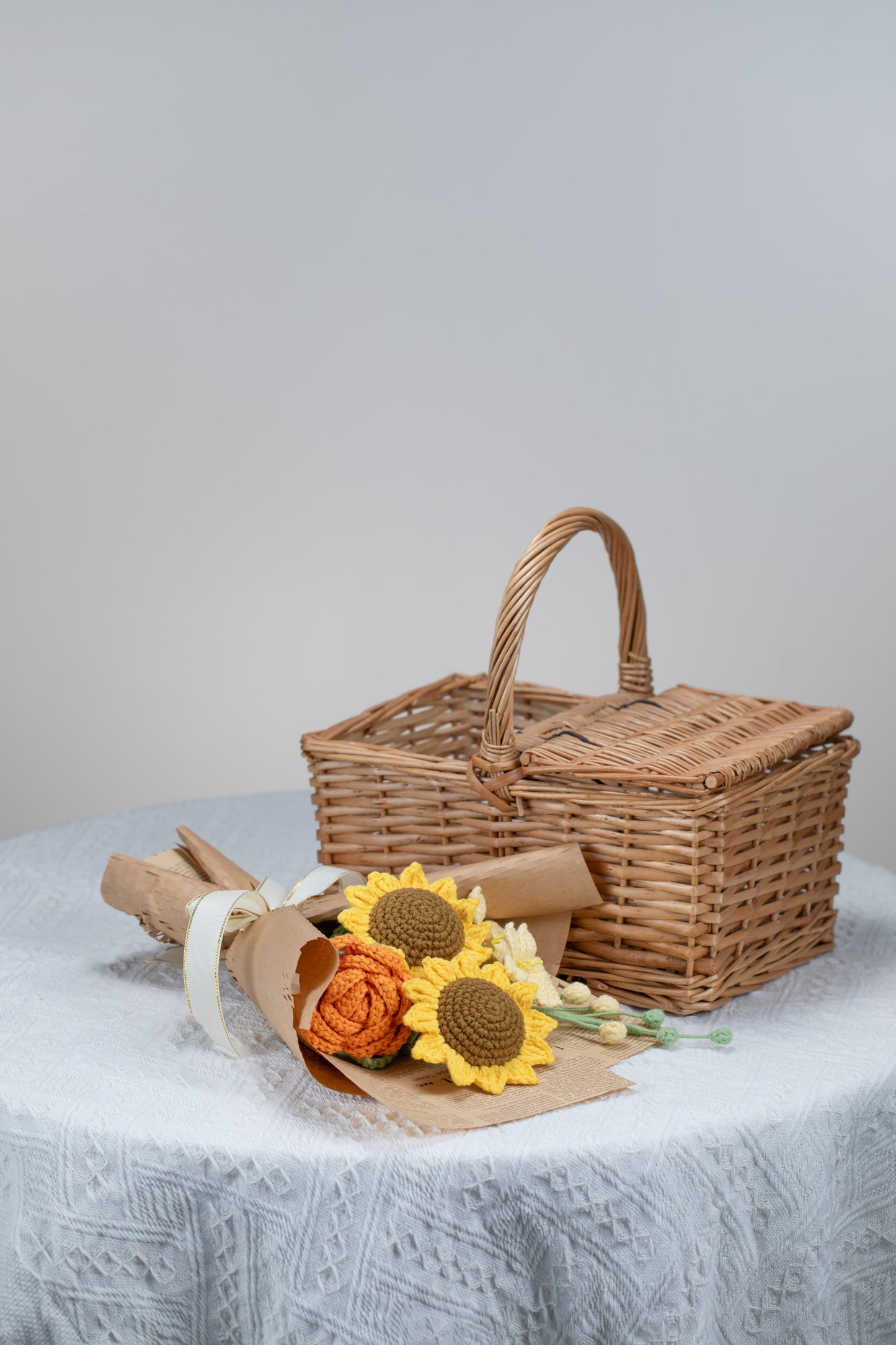 Small Sunflower with Yellow Lily Bouquet