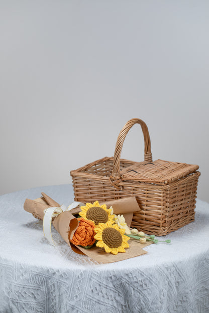Small Sunflower with Yellow Lily Bouquet