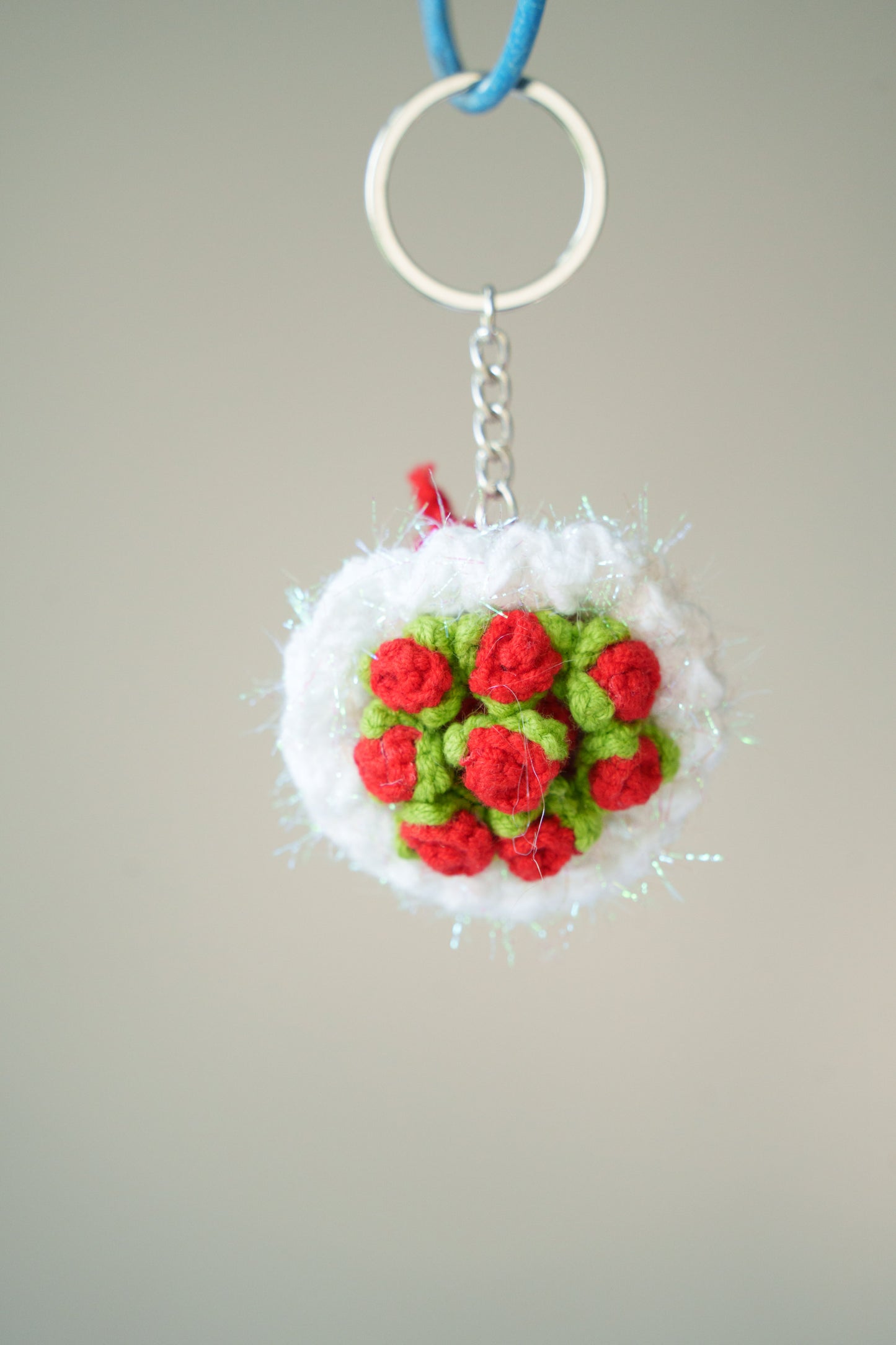 crochet small bouquet keychain