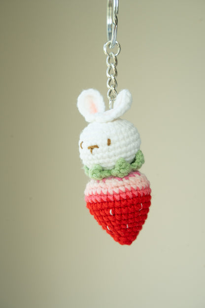 Strawberry Rabbit keychain