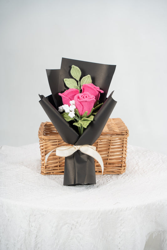 Small Hot Pink Rose Bouquet