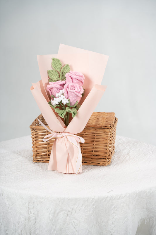 Small Dark Pink Rose Bouquet