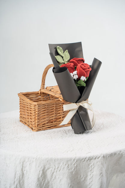 Small Burgundy Rose Bouquet