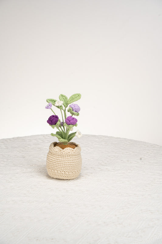 purple rose and baby's breath