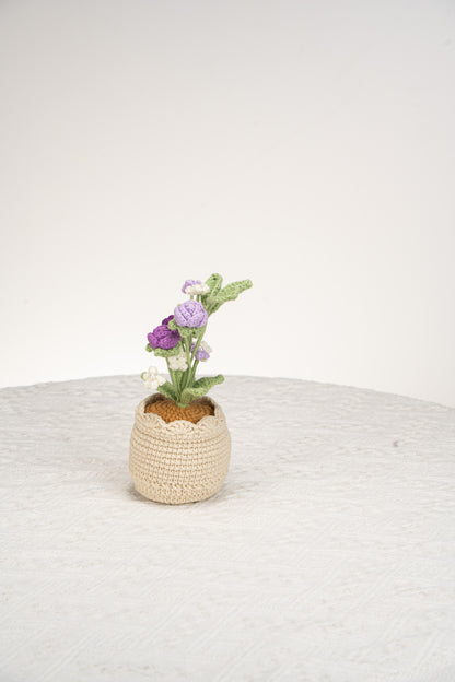 purple rose and baby's breath