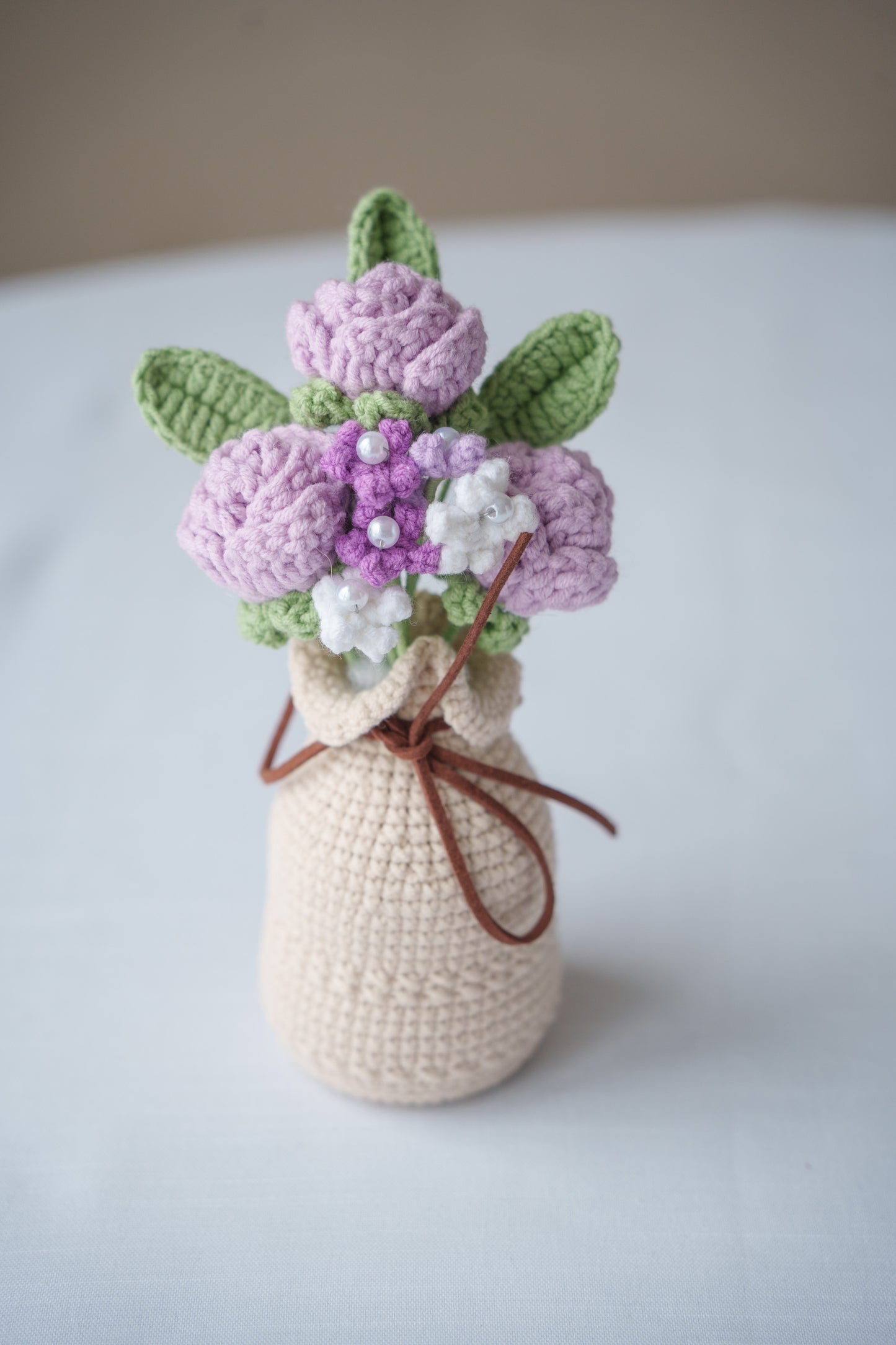 Purple rose and baby's breath
