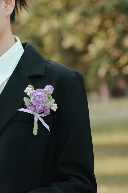 Purple Wedding Bouquet Set
