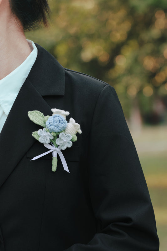 Blue Wedding Bouquet Set