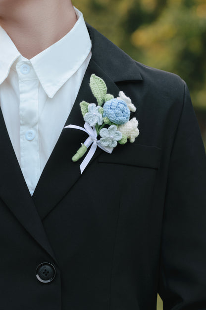 Blue Wedding Bouquet Set