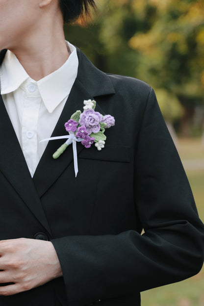 Purple Wedding Bouquet Set