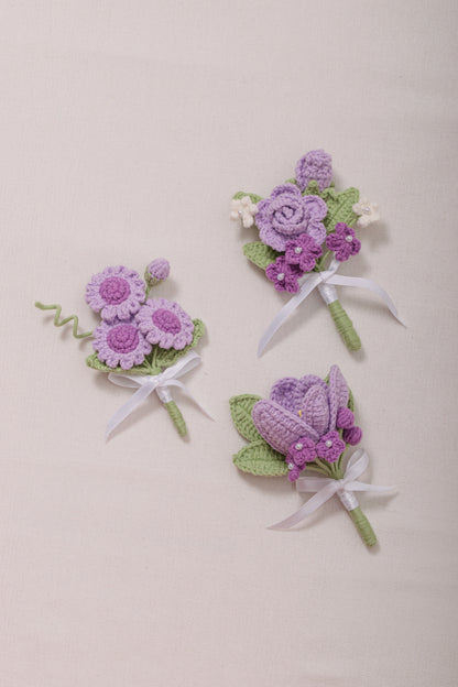 Purple Wedding Bouquet Set