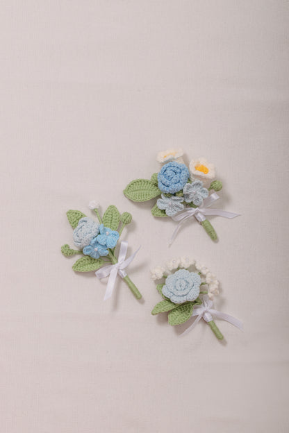 Blue Wedding Bouquet Set