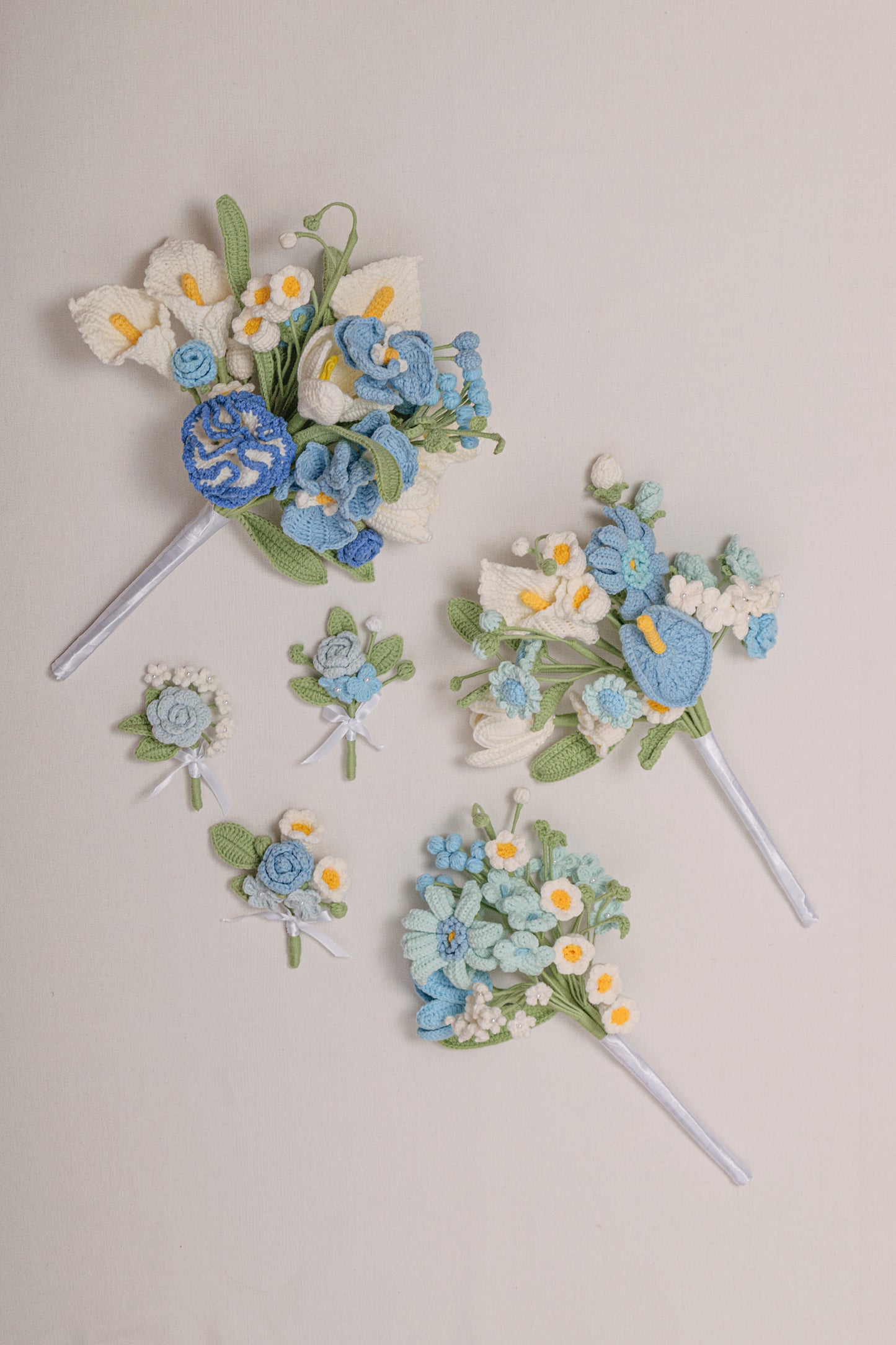Blue Wedding Bouquet Set