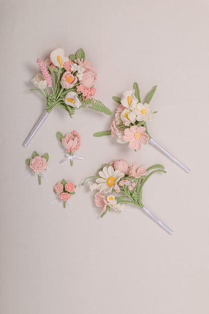 Pink Wedding Bouquet Set