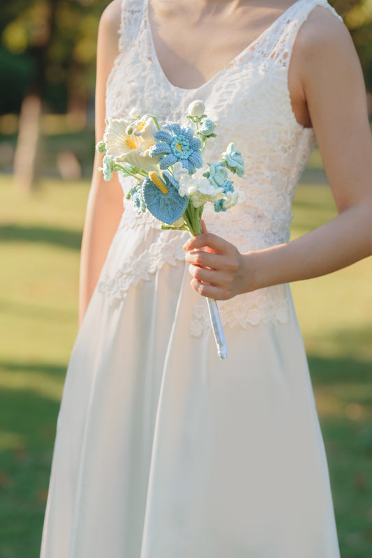 Blue Wedding Bouquet Set