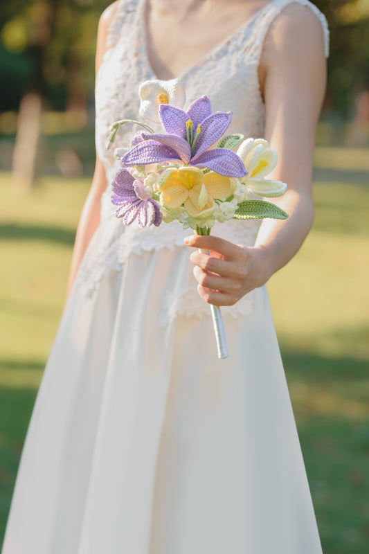 Purple Wedding Bouquet Set
