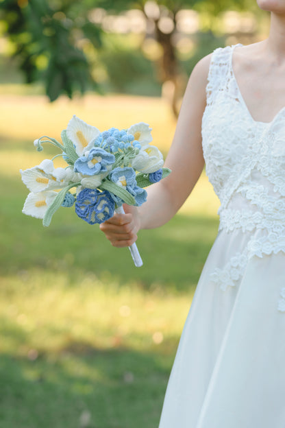 Blue Wedding Bouquet Set
