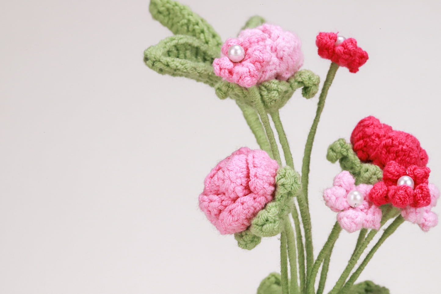 pink rose and baby's breath