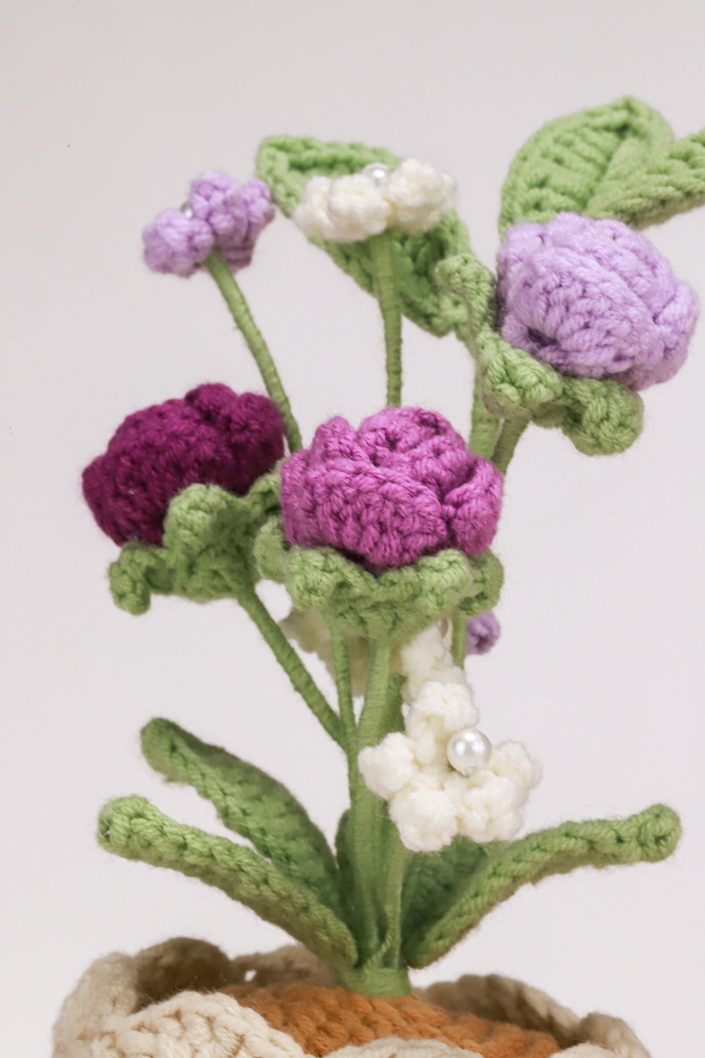 purple rose and baby's breath