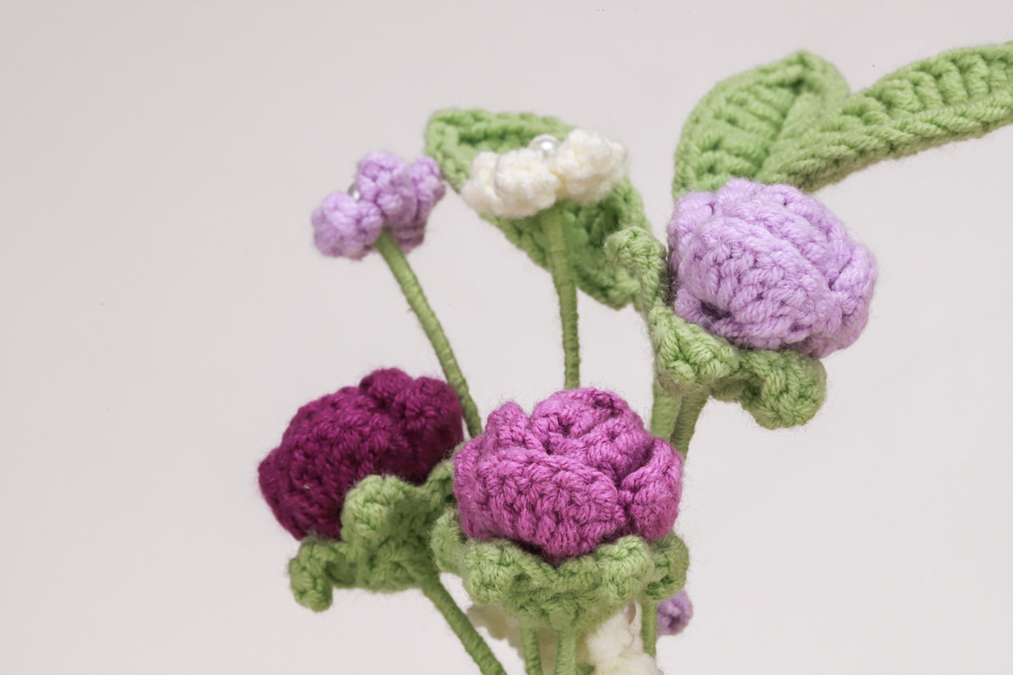 purple rose and baby's breath