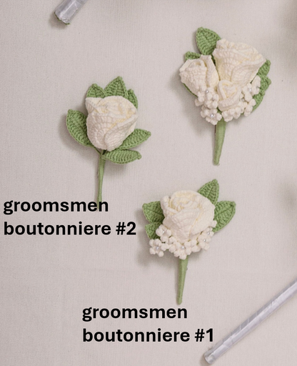 White Wedding Bouquet Set